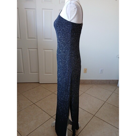 VTG 90s Dave & Johnny Maxi Dress Glitter   Rhinestone Straps 5/6 Formal Evening - Picture 10 of 16